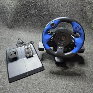 Logitech Driving Force Racing Wheel Blue Black PS2 PS3 PC E-UC2 Pedals Set